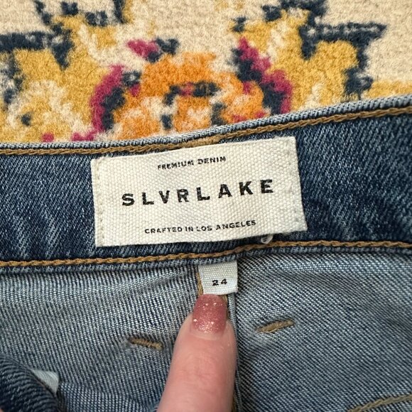 SLVRLAKE Beatnik High Rise Slim Leg Jeans Womens Size 24 Straight Leg Stretch - Picture 7 of 11